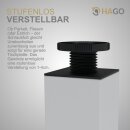HAGO24 Tischbeine Set 4 Stück Möbelfuß Stahl weiß 4x4cm höhenverstellbar 72cm Couchtischbank DIY Tischgestell Schraubfüße I-Design