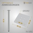 HAGO24 Tischbeine Set 4 Stück Möbelfuß Stahl weiß 4x4cm höhenverstellbar 72cm Couchtischbank DIY Tischgestell Schraubfüße I-Design