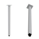 HAGO24 Tischbeine Set 4 Stück Möbelfuß Stahl weiß 4x4cm höhenverstellbar 72cm Couchtischbank DIY Tischgestell Schraubfüße I-Design