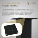 HAGO24 Tischbeine Set 4 Stück Möbelfuß Stahl Schwarz 8x8cm höhenverstellbar 30cm Couchtischbank DIY Tischgestell Schraubfüße I-Design