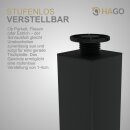 HAGO24 Tischbeine Set 4 Stück Möbelfuß Stahl Schwarz 8x8cm höhenverstellbar 30cm Couchtischbank DIY Tischgestell Schraubfüße I-Design