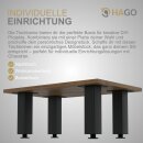 HAGO24 Tischbeine Set 4 Stück Möbelfuß Stahl Schwarz 8x8cm höhenverstellbar 30cm Couchtischbank DIY Tischgestell Schraubfüße I-Design