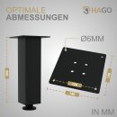 HAGO24 Tischbeine Set 4 Stück Möbelfuß Stahl Schwarz 8x8cm höhenverstellbar 30cm Couchtischbank DIY Tischgestell Schraubfüße I-Design