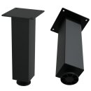 HAGO24 Tischbeine Set 4 Stück Möbelfuß Stahl Schwarz 8x8cm höhenverstellbar 30cm Couchtischbank DIY Tischgestell Schraubfüße I-Design