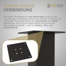 HAGO24 Tischbeine Set 4 Stück Möbelfuß Stahl Industriell 8x8cm höhenverstellbar 30cm Couchtischbank DIY Tischgestell Schraubfüße I-Design