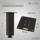 HAGO24 Tischbeine Set 4 Stück Möbelfuß Stahl Industriell 8x8cm höhenverstellbar 30cm Couchtischbank DIY Tischgestell Schraubfüße I-Design