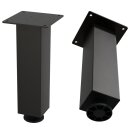 HAGO24 Tischbeine Set 4 Stück Möbelfuß Stahl Industriell 8x8cm höhenverstellbar 30cm Couchtischbank DIY Tischgestell Schraubfüße I-Design