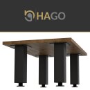 HAGO24 Tischbeine Set 4 Stück Möbelfuß Stahl Industriell 8x8cm höhenverstellbar 30cm Couchtischbank DIY Tischgestell Schraubfüße I-Design