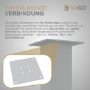 HAGO24 Tischbeine Set 4 Stück Möbelfuß Stahl Weiß 8x8cm höhenverstellbar 42cm Couchtischbank DIY Tischgestell Schraubfüße I-Design