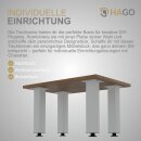 HAGO24 Tischbeine Set 4 Stück Möbelfuß Stahl Weiß 8x8cm höhenverstellbar 42cm Couchtischbank DIY Tischgestell Schraubfüße I-Design