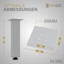 HAGO24 Tischbeine Set 4 Stück Möbelfuß Stahl Weiß 8x8cm höhenverstellbar 42cm Couchtischbank DIY Tischgestell Schraubfüße I-Design