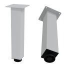 HAGO24 Tischbeine Set 4 Stück Möbelfuß Stahl Weiß 8x8cm höhenverstellbar 42cm Couchtischbank DIY Tischgestell Schraubfüße I-Design