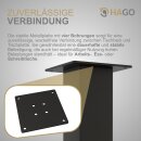 HAGO24 Tischbeine Set 4 Stück Möbelfuß Stahl Industriell 8x8cm höhenverstellbar 42cm Couchtischbank DIY Tischgestell Schraubfüße I-Design
