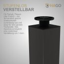 HAGO24 Tischbeine Set 4 Stück Möbelfuß Stahl Industriell 8x8cm höhenverstellbar 42cm Couchtischbank DIY Tischgestell Schraubfüße I-Design