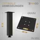 HAGO24 Tischbeine Set 4 Stück Möbelfuß Stahl Industriell 8x8cm höhenverstellbar 42cm Couchtischbank DIY Tischgestell Schraubfüße I-Design