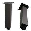 HAGO24 Tischbeine Set 4 Stück Möbelfuß Stahl Industriell 8x8cm höhenverstellbar 42cm Couchtischbank DIY Tischgestell Schraubfüße I-Design