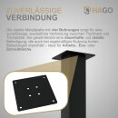 HAGO24 Tischbeine Set 4 Stück Möbelfuß Stahl Schwarz 8x8cm höhenverstellbar 72cm Couchtischbank DIY Tischgestell Schraubfüße I-Design