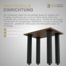 HAGO24 Tischbeine Set 4 Stück Möbelfuß Stahl Schwarz 8x8cm höhenverstellbar 72cm Couchtischbank DIY Tischgestell Schraubfüße I-Design
