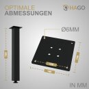 HAGO24 Tischbeine Set 4 Stück Möbelfuß Stahl Schwarz 8x8cm höhenverstellbar 72cm Couchtischbank DIY Tischgestell Schraubfüße I-Design