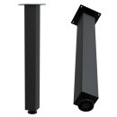 HAGO24 Tischbeine Set 4 Stück Möbelfuß Stahl Schwarz 8x8cm höhenverstellbar 72cm Couchtischbank DIY Tischgestell Schraubfüße I-Design