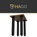 HAGO24 Tischbeine Set 4 Stück Möbelfuß Stahl Schwarz 8x8cm höhenverstellbar 72cm Couchtischbank DIY Tischgestell Schraubfüße I-Design