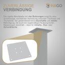 HAGO24 Tischbeine Set 4 Stück Möbelfuß Stahl Weiß 8x8cm höhenverstellbar 72cm Couchtischbank DIY Tischgestell Schraubfüße I-Design