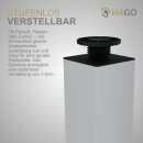 HAGO24 Tischbeine Set 4 Stück Möbelfuß Stahl Weiß 8x8cm höhenverstellbar 72cm Couchtischbank DIY Tischgestell Schraubfüße I-Design