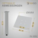 HAGO24 Tischbeine Set 4 Stück Möbelfuß Stahl Weiß 8x8cm höhenverstellbar 72cm Couchtischbank DIY Tischgestell Schraubfüße I-Design