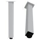 HAGO24 Tischbeine Set 4 Stück Möbelfuß Stahl Weiß 8x8cm höhenverstellbar 72cm Couchtischbank DIY Tischgestell Schraubfüße I-Design