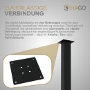 HAGO24 Tischbeine Set 4 Stück Möbelfuß Stahl Schwarz 8x8cm höhenverstellbar 90cm Couchtischbank DIY Tischgestell Schraubfüße I-Design