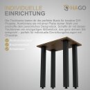 HAGO24 Tischbeine Set 4 Stück Möbelfuß Stahl Schwarz 8x8cm höhenverstellbar 90cm Couchtischbank DIY Tischgestell Schraubfüße I-Design