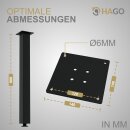 HAGO24 Tischbeine Set 4 Stück Möbelfuß Stahl Schwarz 8x8cm höhenverstellbar 90cm Couchtischbank DIY Tischgestell Schraubfüße I-Design
