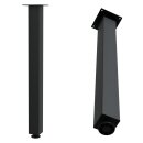 HAGO24 Tischbeine Set 4 Stück Möbelfuß Stahl Schwarz 8x8cm höhenverstellbar 90cm Couchtischbank DIY Tischgestell Schraubfüße I-Design