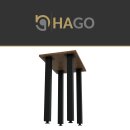 HAGO24 Tischbeine Set 4 Stück Möbelfuß Stahl Schwarz 8x8cm höhenverstellbar 90cm Couchtischbank DIY Tischgestell Schraubfüße I-Design