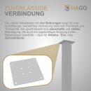 HAGO24 Tischbeine Set 4 Stück Möbelfuß Stahl Weiß 8x8cm höhenverstellbar 90cm Couchtischbank DIY Tischgestell Schraubfüße I-Design