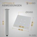 HAGO24 Tischbeine Set 4 Stück Möbelfuß Stahl Weiß 8x8cm höhenverstellbar 90cm Couchtischbank DIY Tischgestell Schraubfüße I-Design