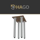 HAGO24 Tischbeine Set 4 Stück Möbelfuß Stahl Weiß 8x8cm höhenverstellbar 90cm Couchtischbank DIY Tischgestell Schraubfüße I-Design