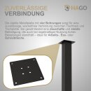 HAGO24 Tischbeine Set 4 Stück Möbelfuß Stahl Industriell 8x8cm höhenverstellbar 90cm Couchtischbank DIY Tischgestell Schraubfüße I-Design