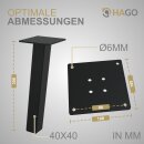 HAGO24 Tischbeine Set 4 Stück Möbelfuß schräg 96° Stahl schwarz 4x4cm 30cm Couchtischbank DIY Tischgestell Schraubfüße