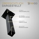 HAGO24 Tischbeine Set 4 Stück Möbelfuß schräg 96° Stahl schwarz 4x4cm 30cm Couchtischbank DIY Tischgestell Schraubfüße