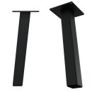 HAGO24 Tischbeine Set 4 Stück Möbelfuß schräg 96° Stahl schwarz 4x4cm 30cm Couchtischbank DIY Tischgestell Schraubfüße