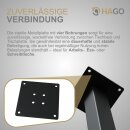 HAGO24 Tischbeine Set 4 Stück Möbelfuß schräg 96° Stahl schwarz 4x4cm 42cm Couchtischbank DIY Tischgestell Schraubfüße