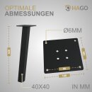 HAGO24 Tischbeine Set 4 Stück Möbelfuß schräg 96° Stahl schwarz 4x4cm 42cm Couchtischbank DIY Tischgestell Schraubfüße