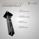 HAGO24 Tischbeine Set 4 Stück Möbelfuß schräg 96° Stahl schwarz 4x4cm 42cm Couchtischbank DIY Tischgestell Schraubfüße