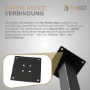 HAGO24 Tischbeine Set 4 Stück Möbelfuß schräg 96° Stahl grau 4x4cm 42cm Couchtischbank DIY Tischgestell Schraubfüße