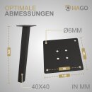 HAGO24 Tischbeine Set 4 Stück Möbelfuß schräg 96° Stahl grau 4x4cm 42cm Couchtischbank DIY Tischgestell Schraubfüße