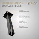 HAGO24 Tischbeine Set 4 Stück Möbelfuß schräg 96° Stahl grau 4x4cm 42cm Couchtischbank DIY Tischgestell Schraubfüße
