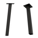HAGO24 Tischbeine Set 4 Stück Möbelfuß schräg 96° Stahl grau 4x4cm 42cm Couchtischbank DIY Tischgestell Schraubfüße