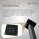 HAGO24 Tischbeine Set 4 Stück Möbelfuß schräg 96° Stahl schwarz 4x4cm 72cm Couchtischbank DIY Tischgestell Schraubfüße