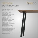 HAGO24 Tischbeine Set 4 Stück Möbelfuß schräg 96° Stahl schwarz 4x4cm 72cm Couchtischbank DIY Tischgestell Schraubfüße